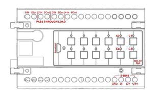 Smart-Bus Relay 4ch 20Amp /ch, DIN-Rail Mount (G4) - SB-RLY4c20A-DN - GTIN (UPC-EAN): 0610696253897 Connection Port Smart-Bus Relay 4ch 20Amp /ch, DIN-Rail Mount (G4) - SB-RLY4c20A-DN - GTIN (UPC-EAN): 0610696253897 Connection Port