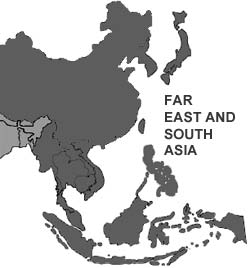 Far East and South Asia Map Far East and South Asia Map